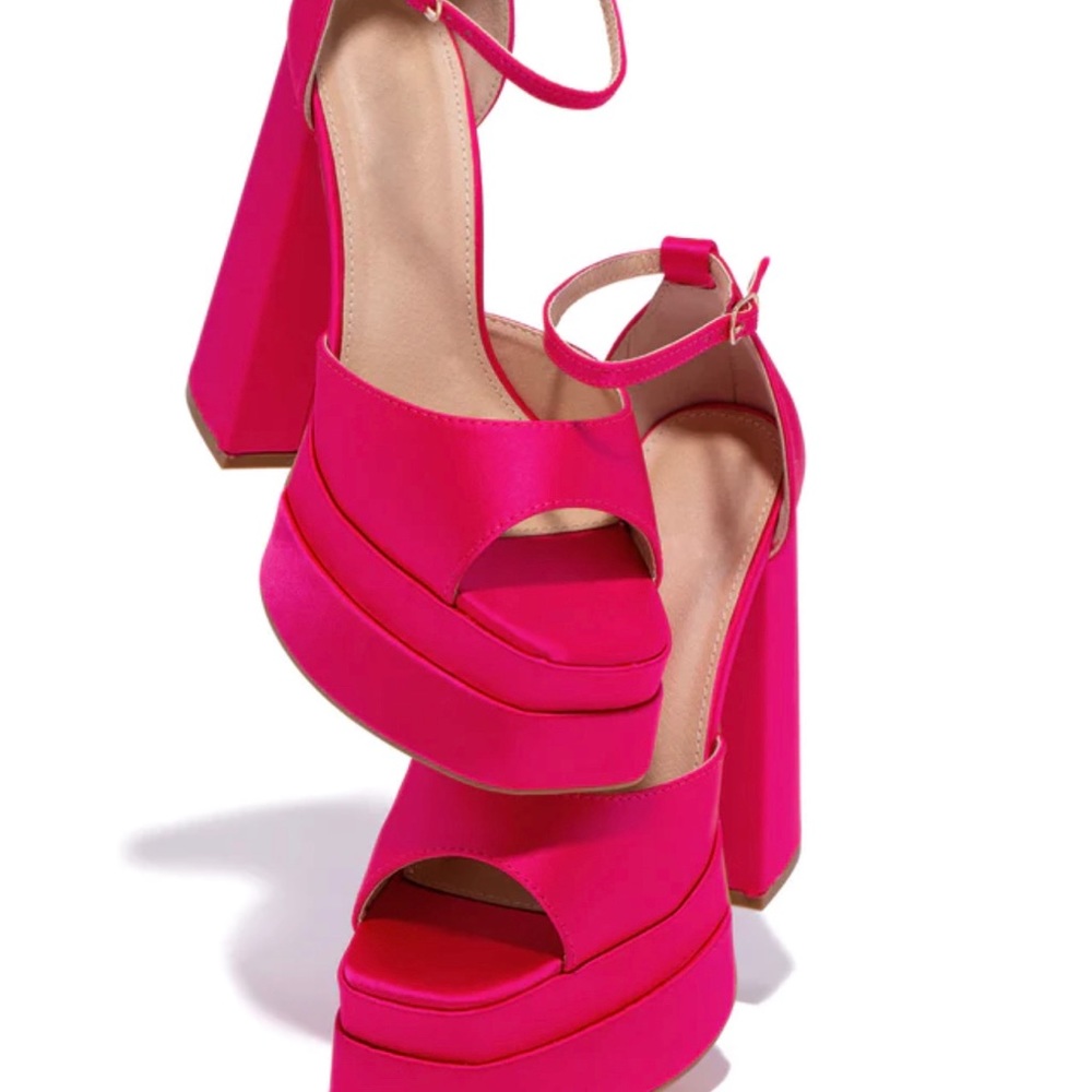 Pink Satin Platform Heel NWT
